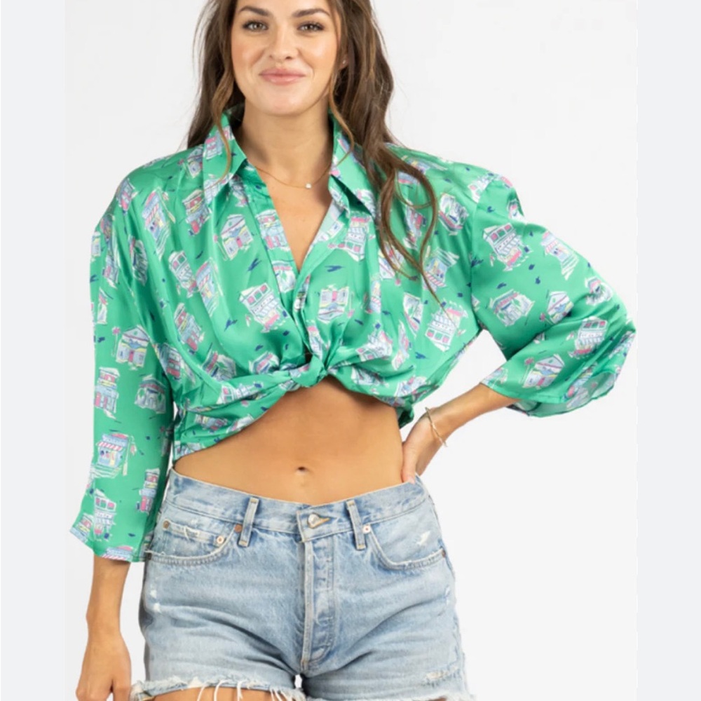 Zara Print Crop Top - Women’s Large NWT